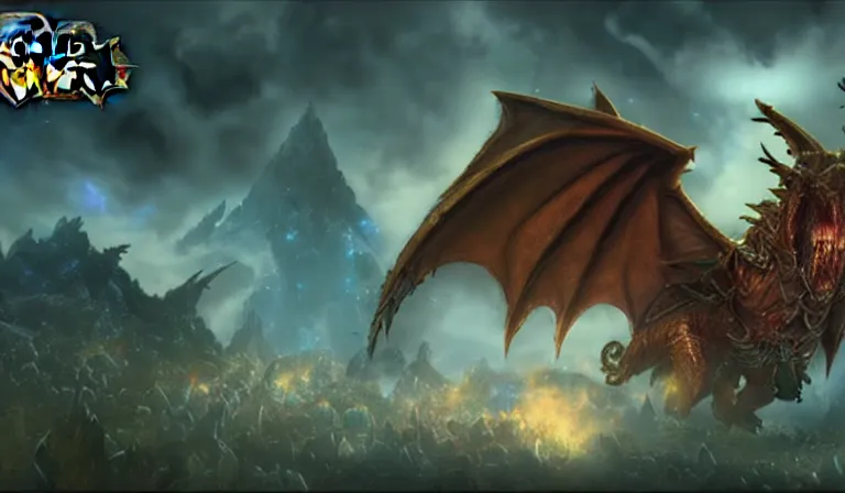 Image similar to World of Warcraft Dragonflight endboss cinematic, 4k, deviantart