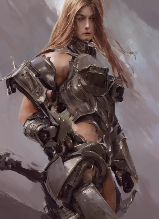 Prompt: a professional photographic portrait of a beautiful young female, partially clothed in battle armor, olive skin, long dark hair, beautiful bone structure, symmetrical facial features, intricate, elegant, digital painting, concept art, smooth, sharp focus, illustration, from Metal Gear, by Ruan Jia and Mandy Jurgens and Artgerm and William-Adolphe Bouguerea