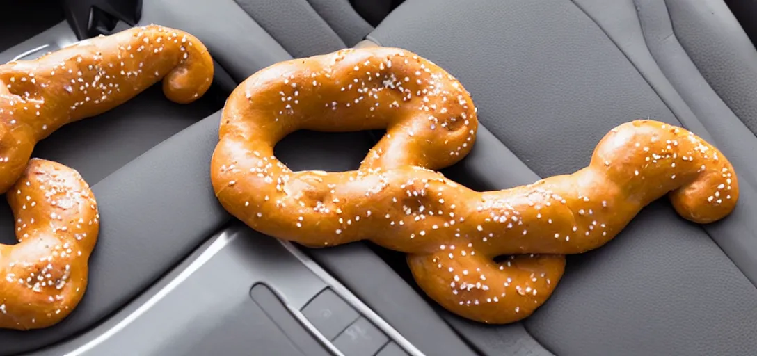 Prompt: A pretzel shaped car