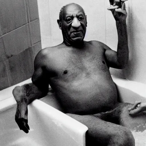 Image similar to bill cosby in a bathtub