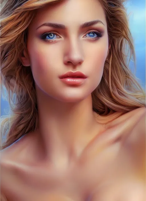 Image similar to a gorgeous greek female photo, professionally retouched, muted colors, soft lighting, realistic, smooth face, full body shot, torso, dress, perfect eyes, sharp focus on eyes, 8 k, high definition, insanely detailed, intricate, elegant, art by j scott campbell and artgerm and mark hill