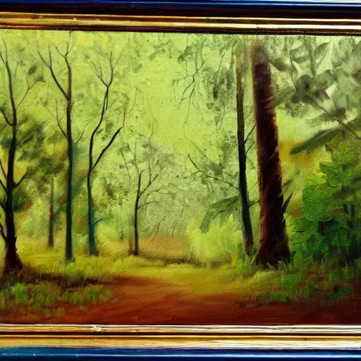 Prompt: oil painting, forest
