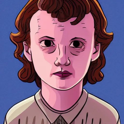 Prompt: eleven from stranger things as a family guy character, full body highdetail, artstation