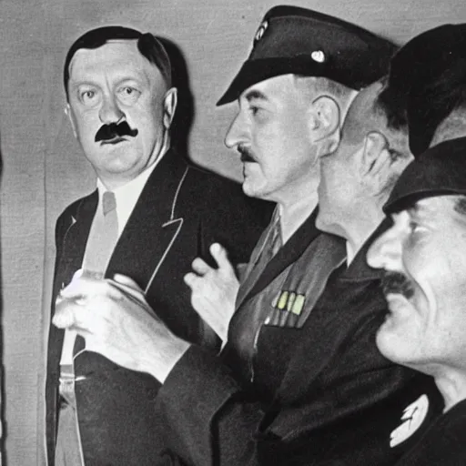 Image similar to hitler admiring bored ape yacht club NFT art