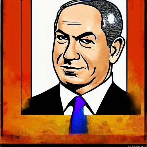 Image similar to a portrait of benjamin netanyahu as a superhero, relistic, 1 0 0 mm