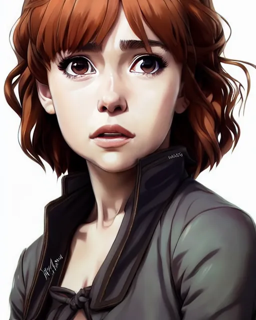 Image similar to portrait Anime as emilia clarke game of thrones girl cute-fine-face, brown-red-hair pretty face, realistic shaded Perfect face, fine details. Anime. game of thrones white-curly-hair realistic shaded lighting by Ilya Kuvshinov katsuhiro otomo ghost-in-the-shell, magali villeneuve, artgerm, rutkowski, WLOP Jeremy Lipkin and Giuseppe Dangelico Pino and Michael Garmash and Rob Rey