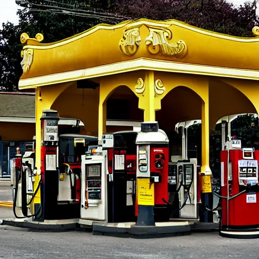 Image similar to baroque gas station