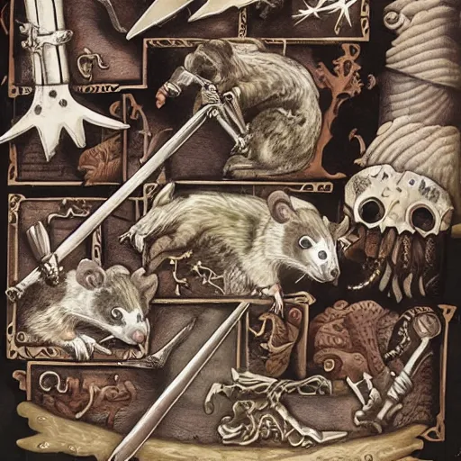 Image similar to possum kingdom, swords and sorcery art