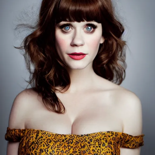 Image similar to portrait of zooey deschanel and christina hendricks hybrid by mario testino, headshot, detailed, award winning, sony a 7 r