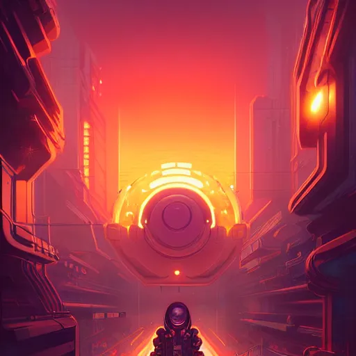 Image similar to cyberpunk donut, by andreas rocha