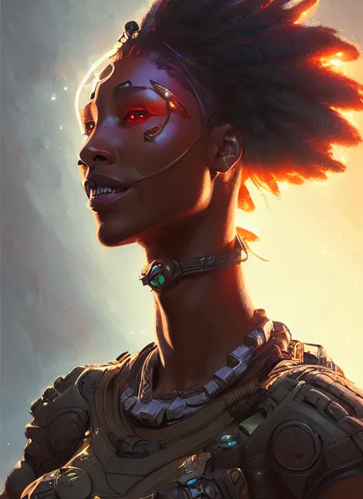 Image similar to portrait of apex legends doomsday, intricate, elegant, glowing lights, highly detailed, digital painting, artstation, glamor pose, concept art, smooth, sharp focus, illustration, art by artgerm and greg rutkowski, artey freytag