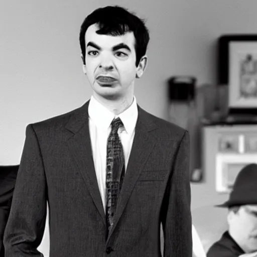 Prompt: “a still of Nathan Fielder in Some Like it Hot”