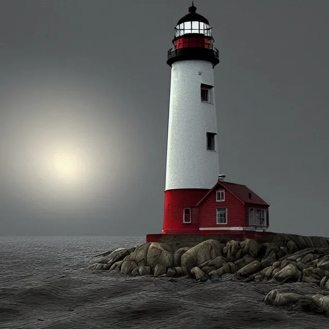 Image similar to a beautiful view of silent hill lighthouse, ultra detailed