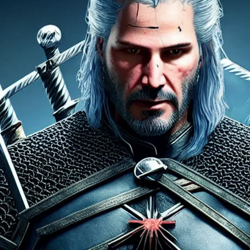 Image similar to Keanu reeves in the Witcher 3 4K detailed super realistic