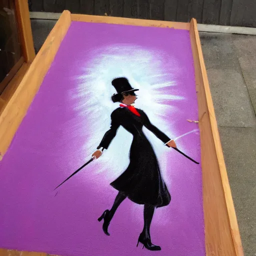 Image similar to mary poppins chalk painting