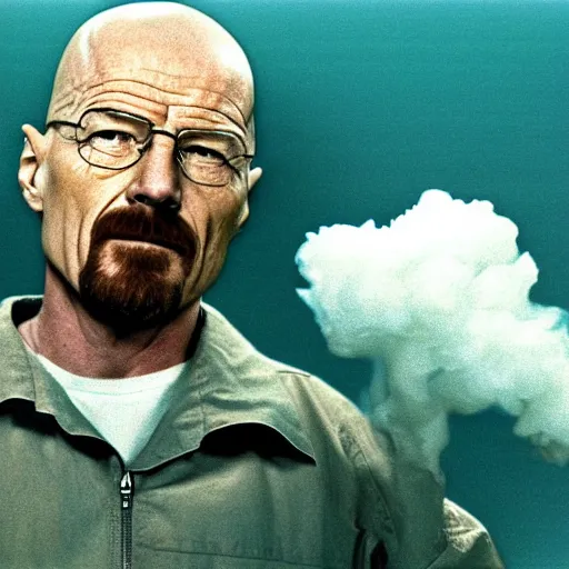 Image similar to walter white in space smoking weed