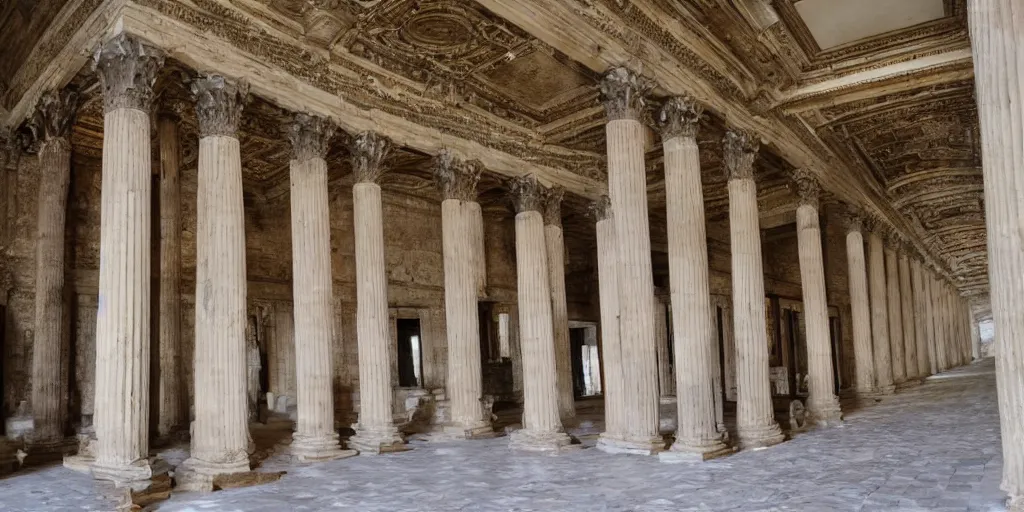Prompt: enormous roman palace, opulent