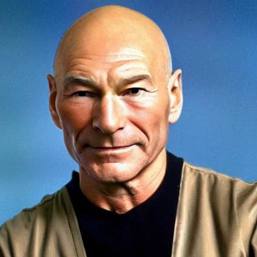 Image similar to photograph of Patrick Stewart dressed as the tooth fairy