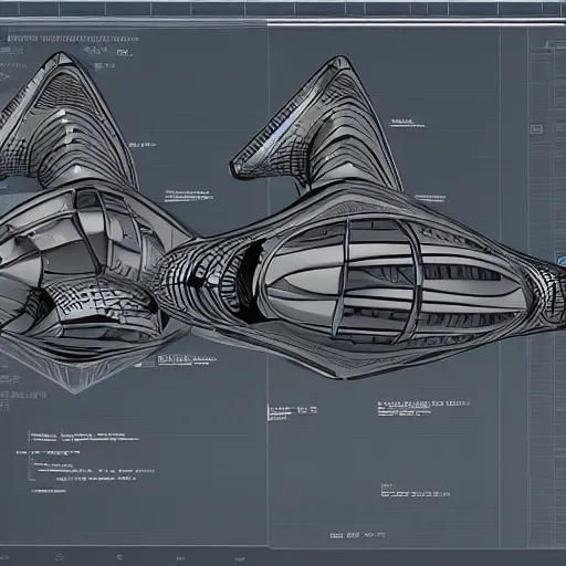 Prompt: futuristic spaceship top and side profiles, 4k, engineering prototype, drafting paper
