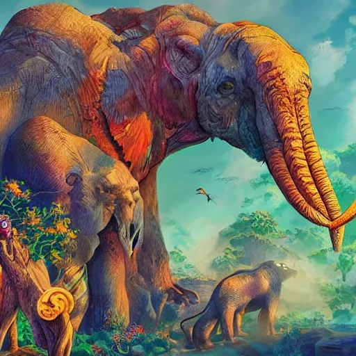 Prompt: zoo, concept art, illustrated, highly detailed, high quality, bright colors, optimistic,