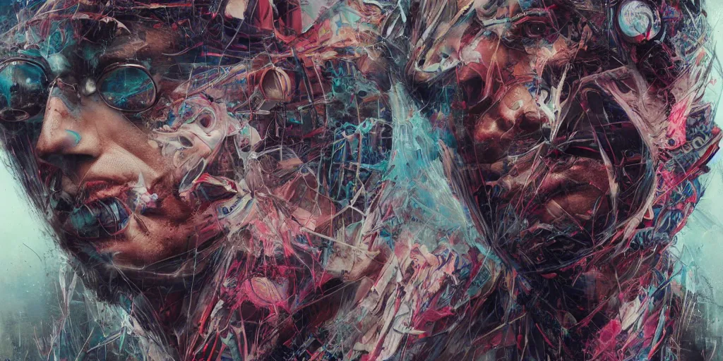 Prompt: portrait of a man in a secret society,8k,by tristan eaton,Stanley Artgermm,Tom Bagshaw,Greg Rutkowski,Carne Griffiths, Ayami Kojima, Beksinski, Giger,trending on DeviantArt,face enhance,hyper detailed,minimalist,cybernetic, android, blade runner,full of colour, super detailed