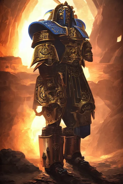 Image similar to armor portrait heros warhammer 4 0 k horus heresy fanart - the primarchs emperor by johannes helgeson animated with vfx concept artist & illustrator global illumination ray tracing hdr fanart arstation zbrush central hardmesh 8 k octane renderer comics stylized