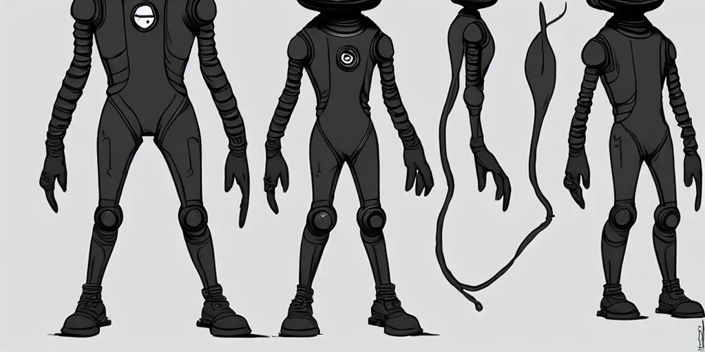 Image similar to male, fully body, elongated figure, science fiction space suit with a helmet, large shoulders, short torso, long thin legs, tiny feet, character sheet, funko, digital sketch, hyperdetailed, dieselpunk, stylized character design, concept design, in the style of mike mignola