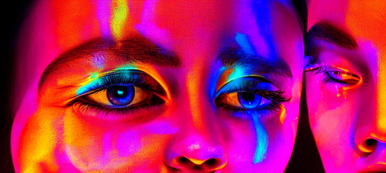 Image similar to beauty, third eyed humanoids forehead, portrait, vivid colors, thin wires, beautiful lighting