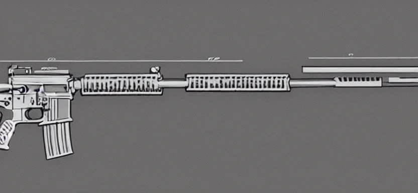 Image similar to technical sketch of an AR-15