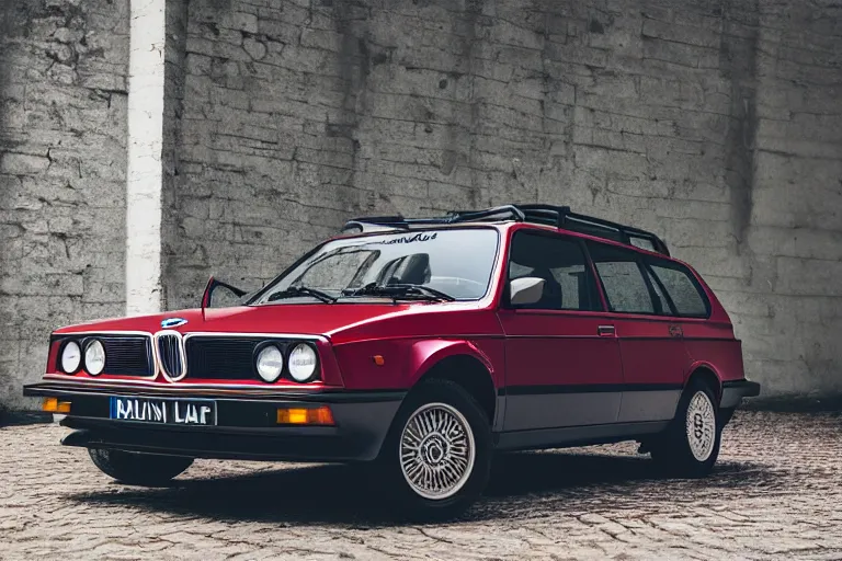 Prompt: 1975 Lancia Delta Integrale BMW M1 estate wagon, XF IQ4, 150MP, 50mm, F1.4, ISO 200, 1/160s, natural light, Adobe Photoshop, Adobe Lightroom, photolab, Affinity Photo, PhotoDirector 365