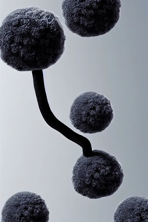 Image similar to a pompom tree, low angle photography, digital illustration by chris van allsburg and artgerm, surreal, photorealistic, award winning