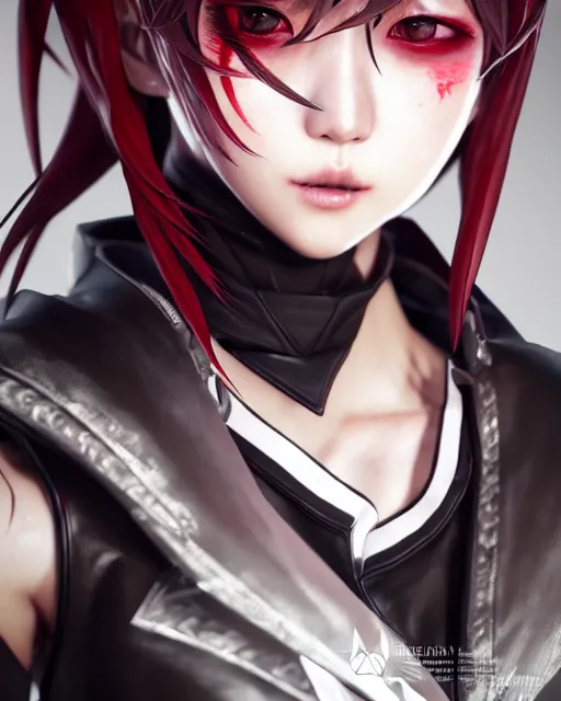 Image similar to beautiful portrait of code vein character, dahyun from twice in code vein in the style of WLOP, artgerm, yasutomo oka, rendered in unreal engine and redshift octane , dynamic dramatic lighting, soft lighting, imagine fx, artstation, cgsociety, by Bandai Namco artist