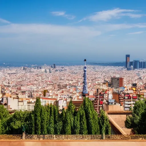 Image similar to skyline of barcelona from vallvidrera