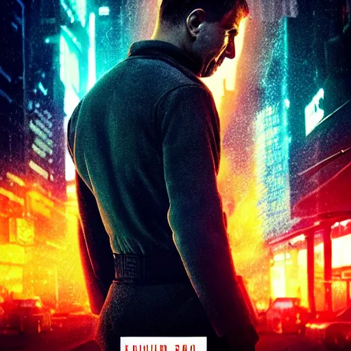 Image similar to bladerunner 2049 fire fighter dull muted colors emissives volumetric lighting rtx on intimidating Ryan Church beautiful cinematography Roger Deakins Jeremy Saulnier art station ue5