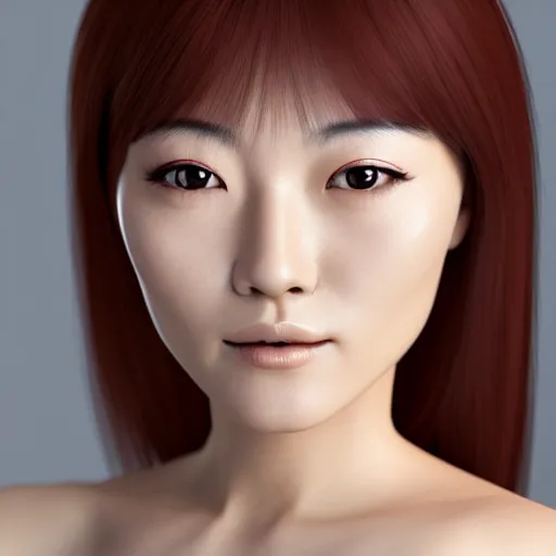 Image similar to pretty Japanese woman, headshot, 3/4 face turn, soft lights, photorealistic