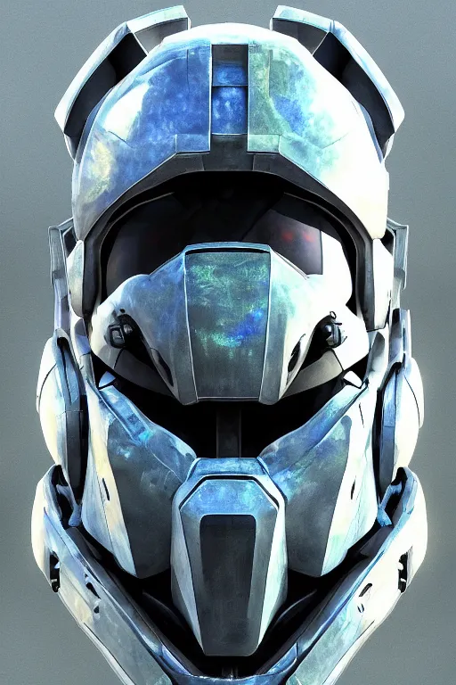 Image similar to robot ninja mask helmet halo master chief radiating a glowing aura global illumination ray tracing hdr fanart arstation by ian pesty and katarzyna da „ bek - chmiel