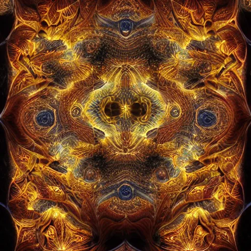 Image similar to Elon Tusk, highly detailed, ornate, evenly lit, Mandelbrot fractal, glowing, DMT trip