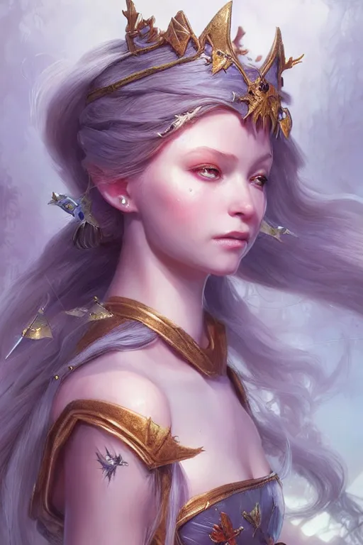 Image similar to fairy princess, highly detailed, d & d, fantasy, highly detailed, digital painting, trending on artstation, concept art, sharp focus, illustration, art by artgerm and greg rutkowski and magali villeneuve