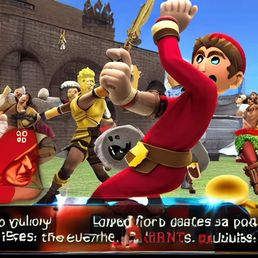 Image similar to Julius Caesar smash bros reveal, high resolution screenshot