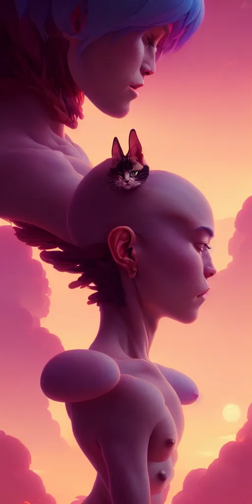 Image similar to portrait of humanoid cat, beautiful body, highly detailed vfx portrait, unreal engine, greg rutkowski, loish, rhads, beeple, makoto shinkai and lois van baarle, ilya kuvshinov, rossdraws, tom bagshaw, alphonse mucha, global illumination, detailed and intricate environment