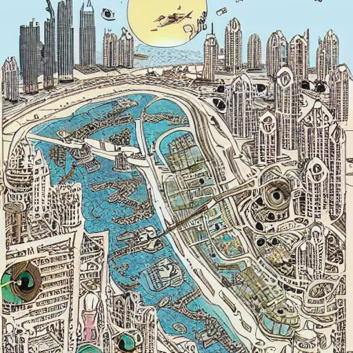 Image similar to gta : dubai, by mattias adolfsson