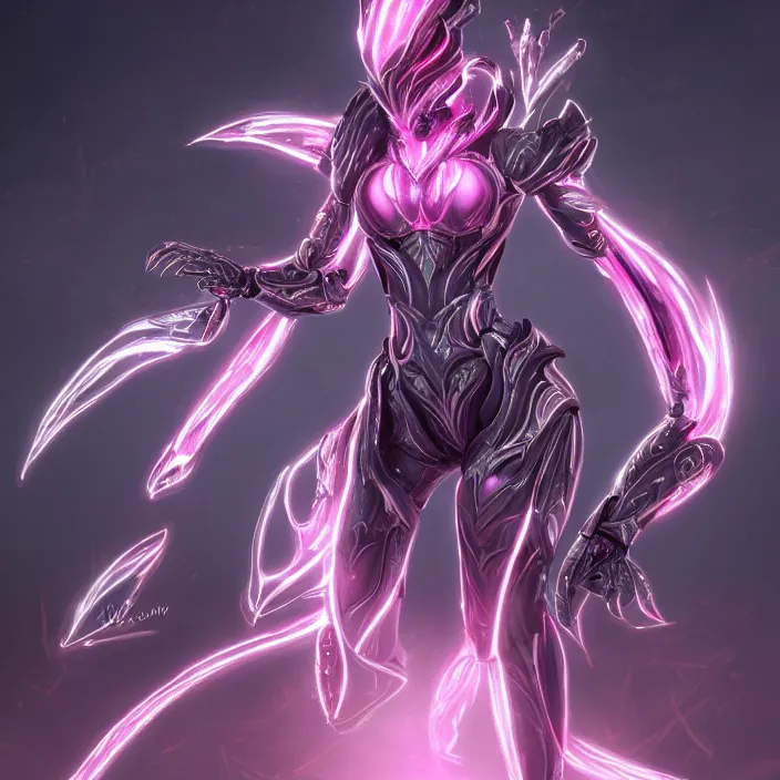 Prompt: highly detailed exquisite fanart, of a stunning beautiful female warframe, but as an anthropomorphic robot dragon, standing elegantly, shining reflective off-white plated armor, bright Fuchsia skin, sharp claws, full body shot, epic cinematic shot, realistic, professional digital art, high end digital art, DeviantArt, artstation, Furaffinity, 8k HD render, epic lighting, depth of field