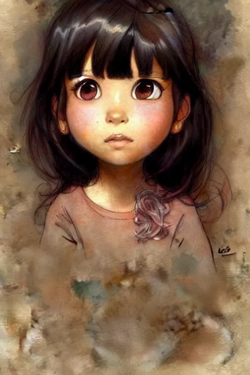 Image similar to ( ( ( ( ( real girl dora the explorer. muted colors. ) ) ) ) ) by jean - baptiste monge!!!!!!!!!!!!!!!!!!!!!!!!!!!