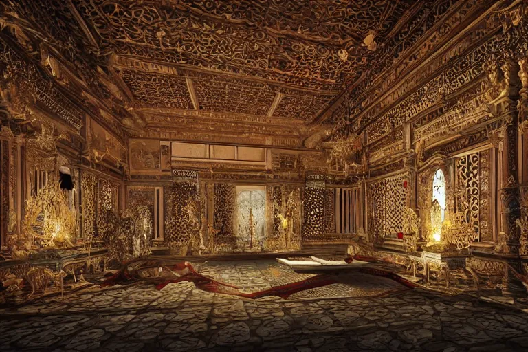 Prompt: the most amazing dream you ever had about minangkabau palace, hyper realistic, ambient lighting, concept art, intricate, hyper detailed, smooth, dynamic volumetric lighting, octane, cinematic