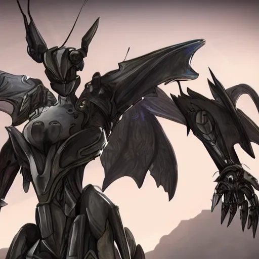Image similar to epic cinematic shot of a hot anthropomorphic robot mecha female dragon the size of a goddess, walking on the planet, detailed warframe fanart