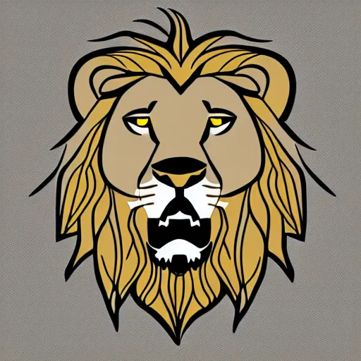 Prompt: a lion in the style of flat art, rinworld