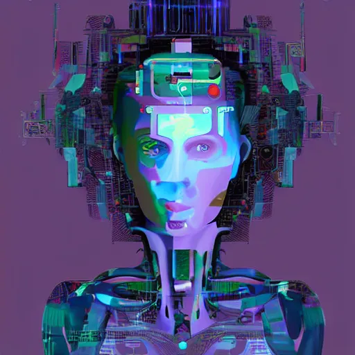 Image similar to a futurist cyborg deva, future perfect, award winning digital art