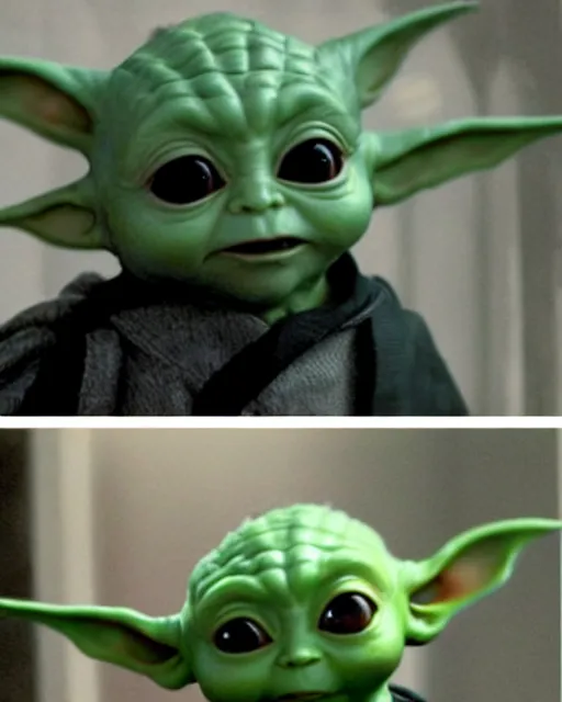 Image similar to epic action still of baby yoda as batman in the style of batman the dark knight rises