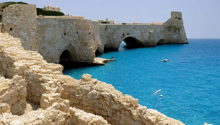 Prompt: Polignano a Mare by Roger Dean