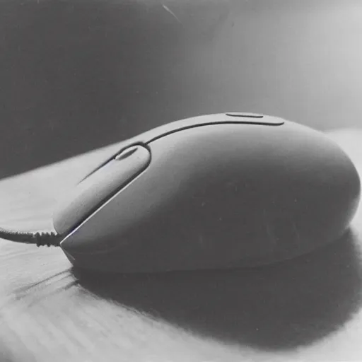 Prompt: a photo of a computer mouse, taken by the first ever camera.